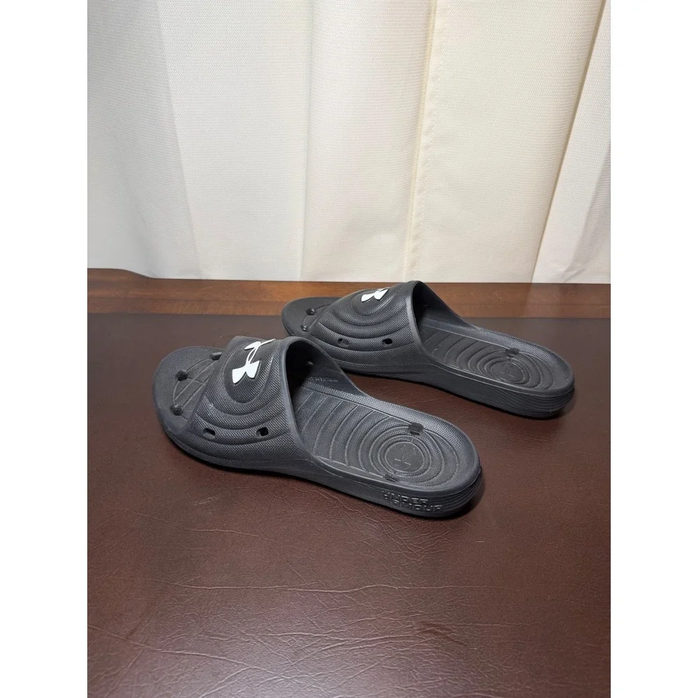 Under Armour Ignite Men's Slide Sandals Size 9 Black White HyperFoam Comfort